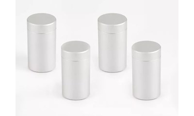 Abstandshalter 13 x 20 mm, B 8 mm,  Aluminium, Silber Matt (4 Stück)