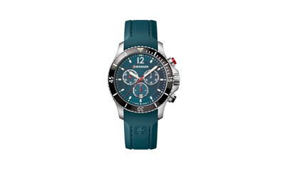 SEAFORCE CHRONO Ø43, blk bezel, petrole dial, petrol silicone - W