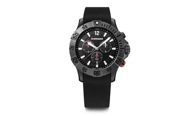 SEAFORCE CHRONO Ø43, black PVD case, black dial, black rubber strap