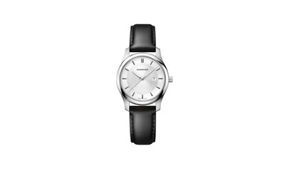 CITY CLASSIC Ø34 Silver dial, Black leather - W