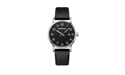 AVENUE Ø42 Black dial, Black silicone strap - Wenger