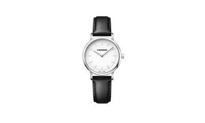 URBAN CLASSIC Ø35, SST case, silver-white dial, black leather - W