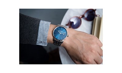 URBAN CLASSIC Ø42, SST case, blue dial, SST bracelet - W