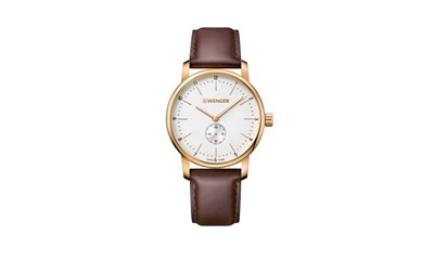 URBAN CLASSIC SMALL SEC Ø42, 3N, silver dial, brown leather - W