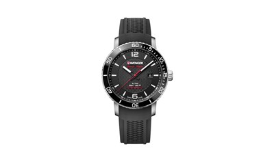ROADSTER BLACK NIGHT Ø45, Black dial, Black silicone - Wenger