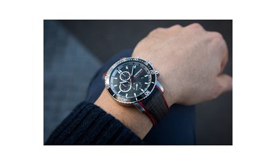 ROADSTER BLACK NIGHT CHRONO Ø45, Black dial, Carbon leather - W