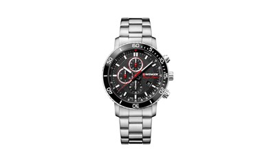 ROADSTER BLACK NIGHT CHRONO Ø45, Black dial, Steel bracelet - W