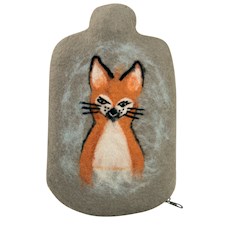 Wärmeflasche Öko Junior Classic mit Filzbezug Fuchs
