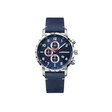 ATTITUDE CHRONO Ø44, sst case, blue dial, blue leather - W